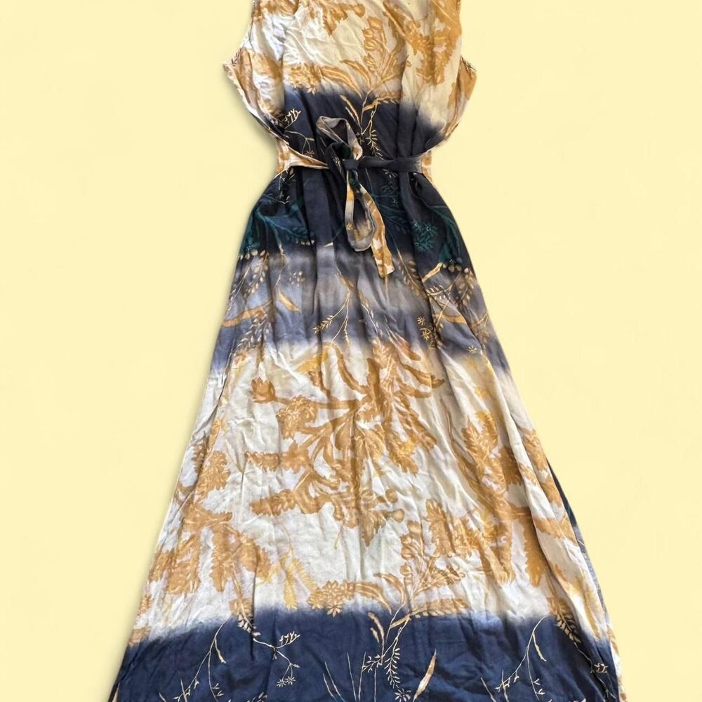 Unbranded Women's Blue and Gold Dress